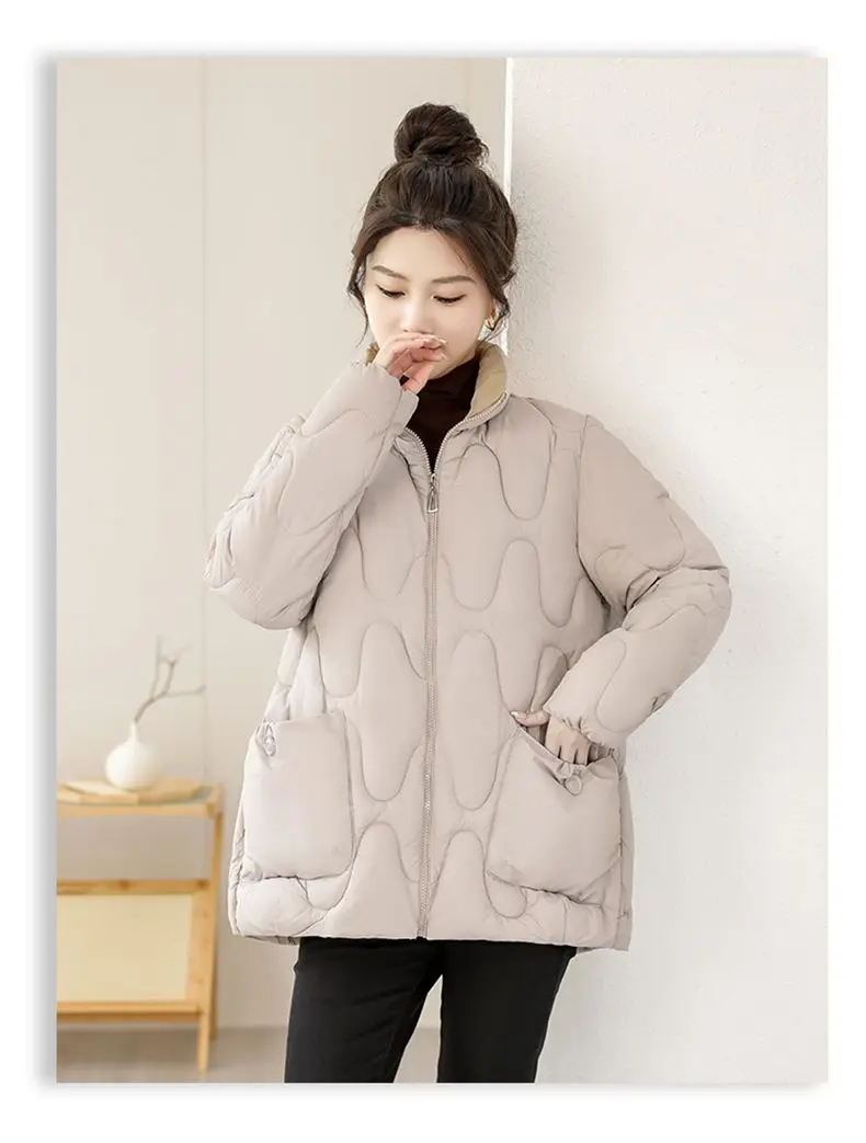 Warme gewatteerde parka dames herfst winter casual bovenkleding met ritssluiting en zakken slim fit ontwerp