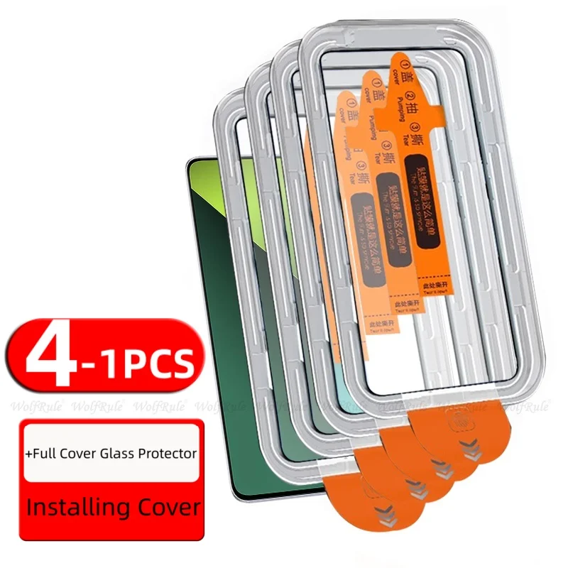 Protector de pantalla de vidrio templado 9H para Redmi Note 13 Pro, 4/3/2/1 Uds., Xiaomi Redmi Note 13, sin polvo, Redmi Note 13 Pro