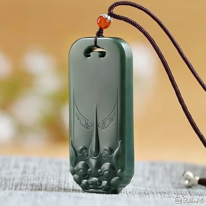 

Фирменная подвеска Hetian Jade Sapphire Lucky Pixiu Jade, мужская и женская карта без имеет значение