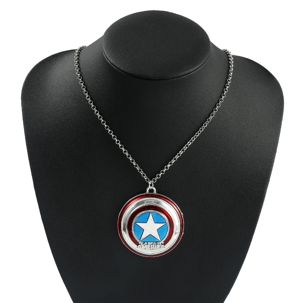 Modische Punk Captain America Schild-Halskette - Trendiger Unisex-Anhänger Schmuck-Accessoire als Geschenk für Freunde – Detail 5