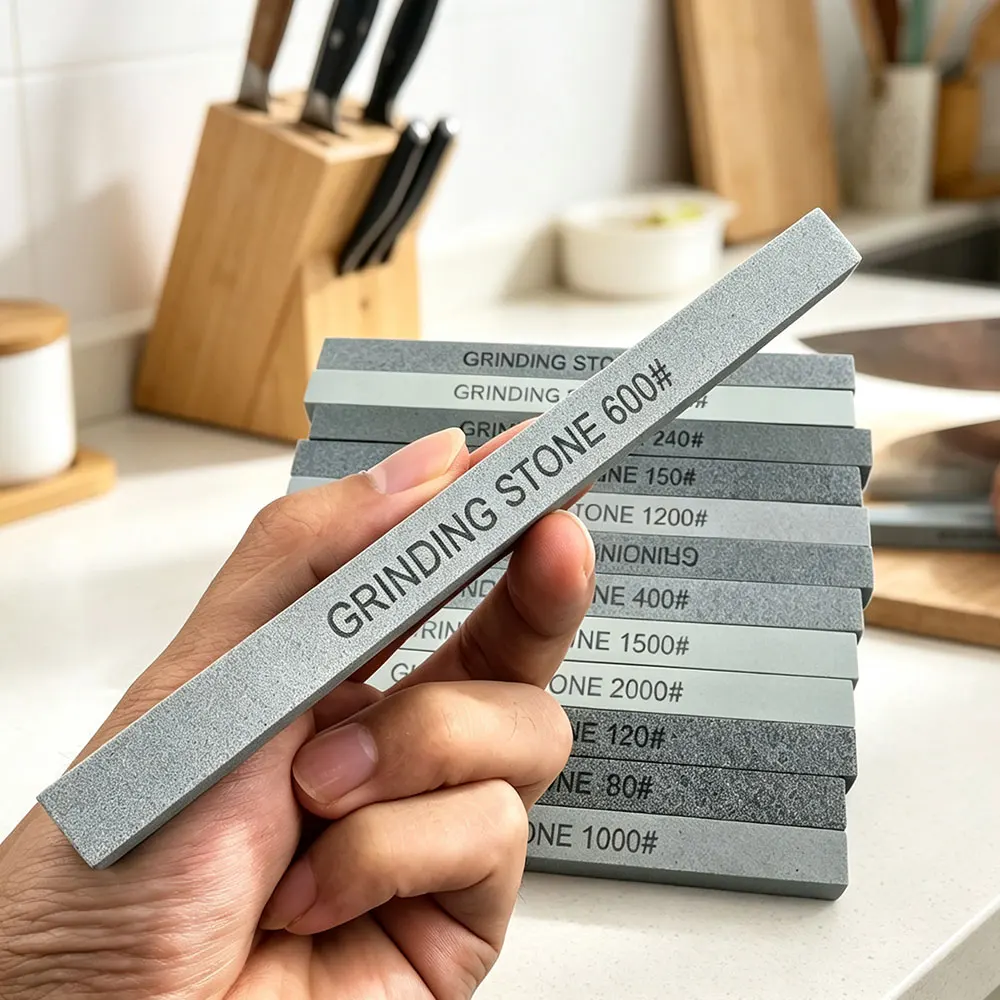 Sharpening Stone Set Silicon Carbide Oil Stone 80‑3000 Grit Knife Sharpener Whetstone Honing Stone For Household Knife Scissor