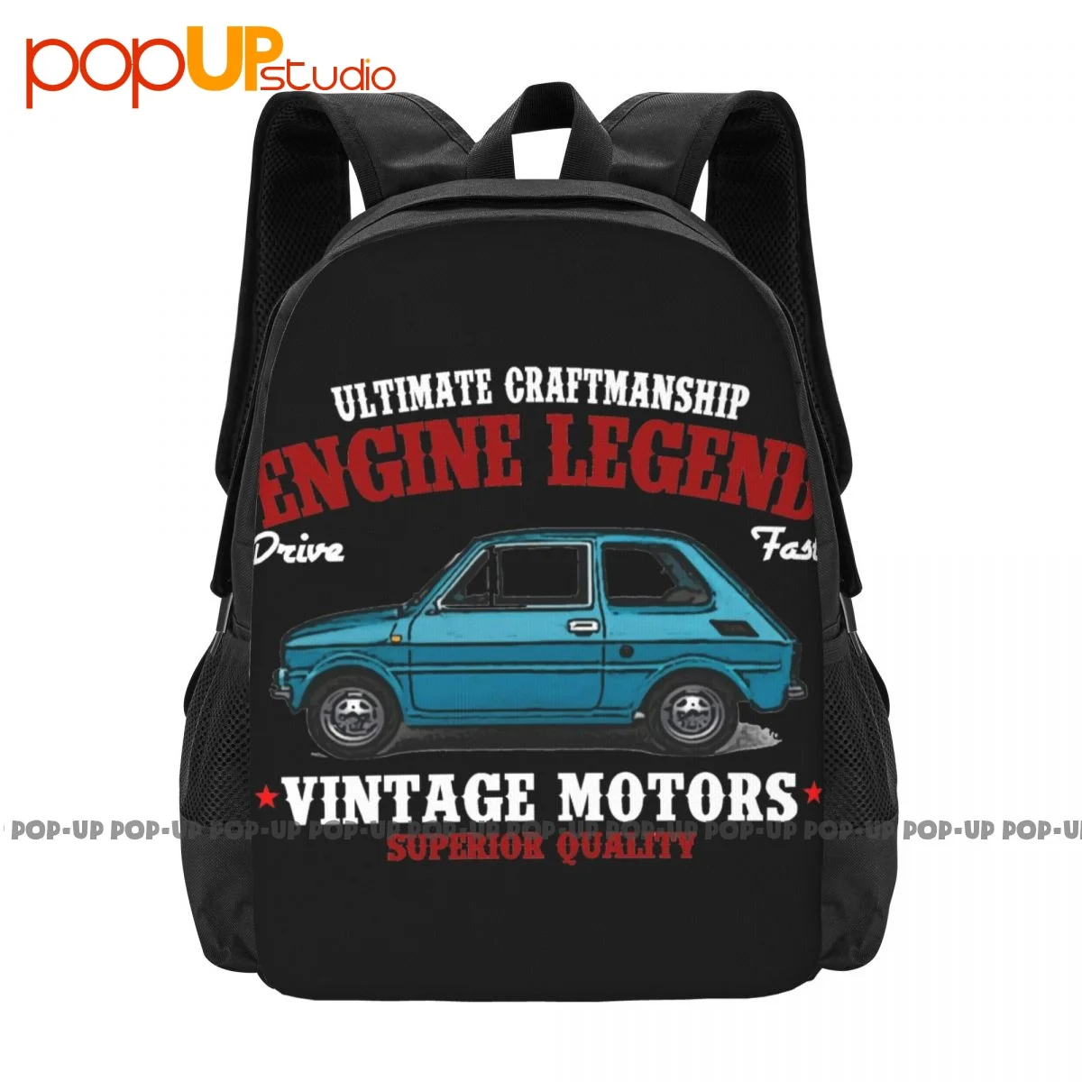 Fiat 126 1976 Engine Legend Backpack Large Capacity Vintage Foldable Eco Friendly Outdoor Running