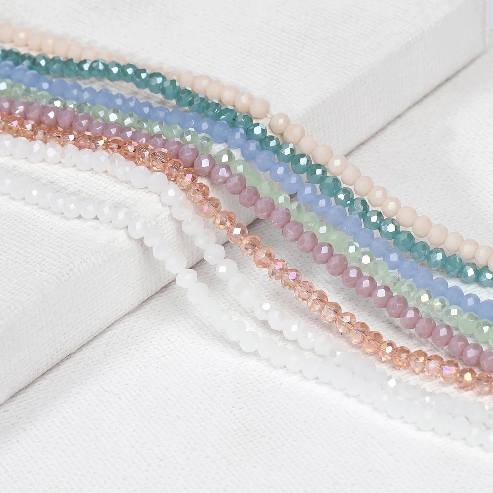 120 Stück Kristallglasperlen, Rondelle, aus Österreich, facettiert, lose, runde Perlen zum Basteln von Schmuck, für DIY-Halsketten und Armbänder. – Detail 18