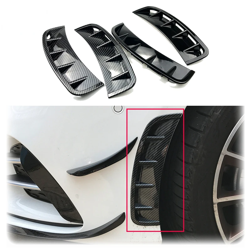 For Mercedes A-class 2019 A180L A200L Line Universal Front Bumper Side Trim Lip Spoiler ABS Glossy Black Body accessories