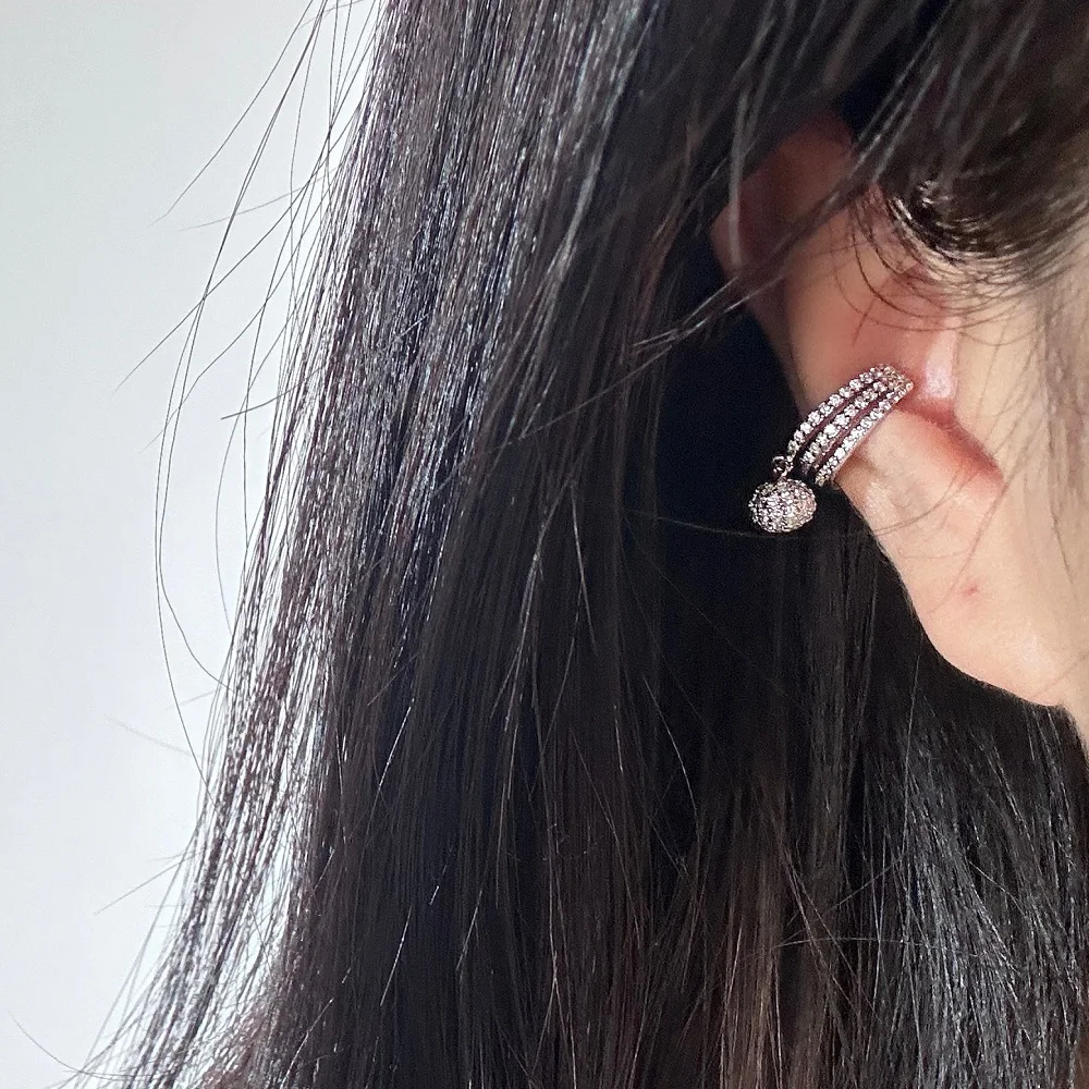 1PC Y2k Kristall Ball Nicht Piercing Earcuff Ohrringe für Frauen Exquisite Conch Gefälschte Earbone Earing Ohr Schmuck Mode geschenk KDE132 – Detail 1