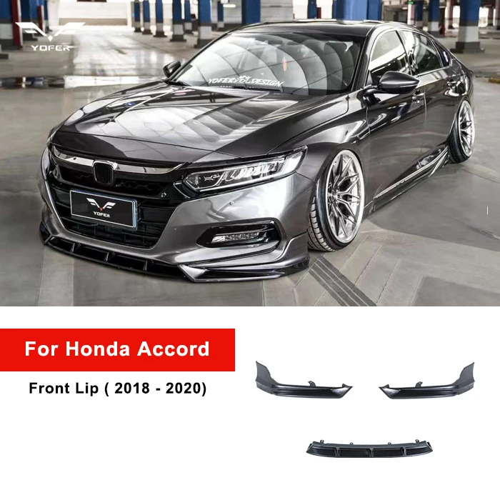 YOFER newest 10th gen 2018 2019 2020 car parts bodykit spoiler front bumpers lip universal for Honda Accord