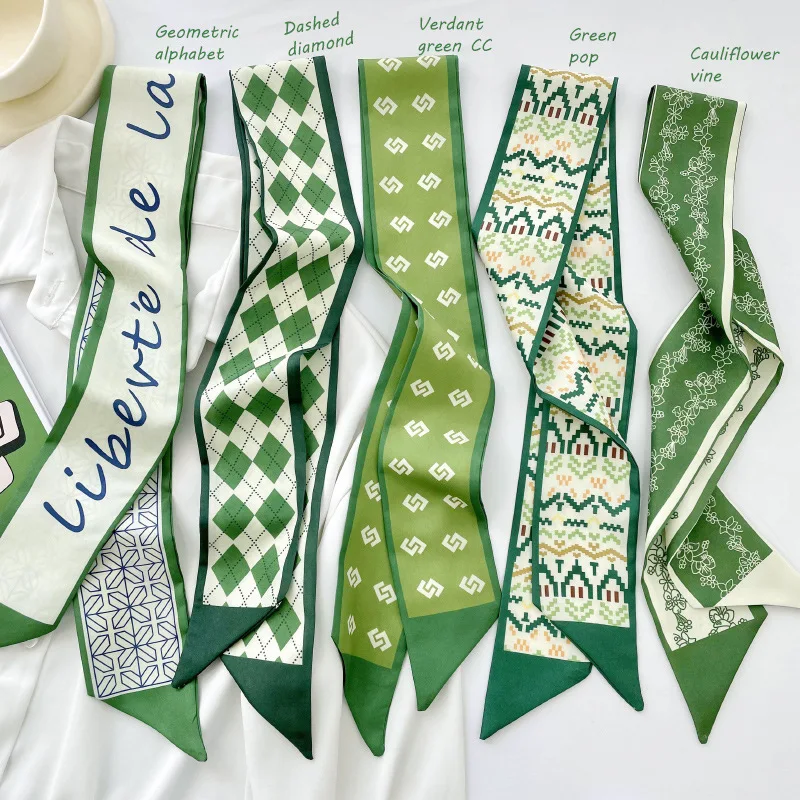 

Long Ribbon Bow Hair Scarf Prints New Hair Tie Bandanas Headbands for Women Girls Ponytail Holder Ladies Hair Accessories 6*92cm