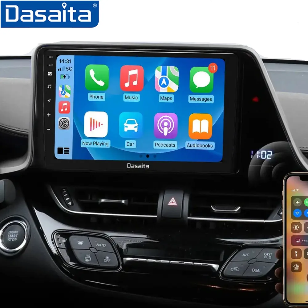 

Dasaita G12 для Toyota CHR 2016 2017 2018 2019 2020 15 см LHD Qualcomm 9 "GPS Беспроводной Carplay Android Авто Радио Автомобильная стереосистема