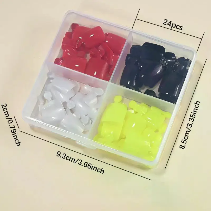 96 قطعة 4 شبكة قصيرة مربع أظافر كاذبة غطاء كامل الاكريليك الاصطناعي القدم مسمار نصائح يمكن ارتداؤها مسمار الفن تمديد DIY بها بنفسك مسمار