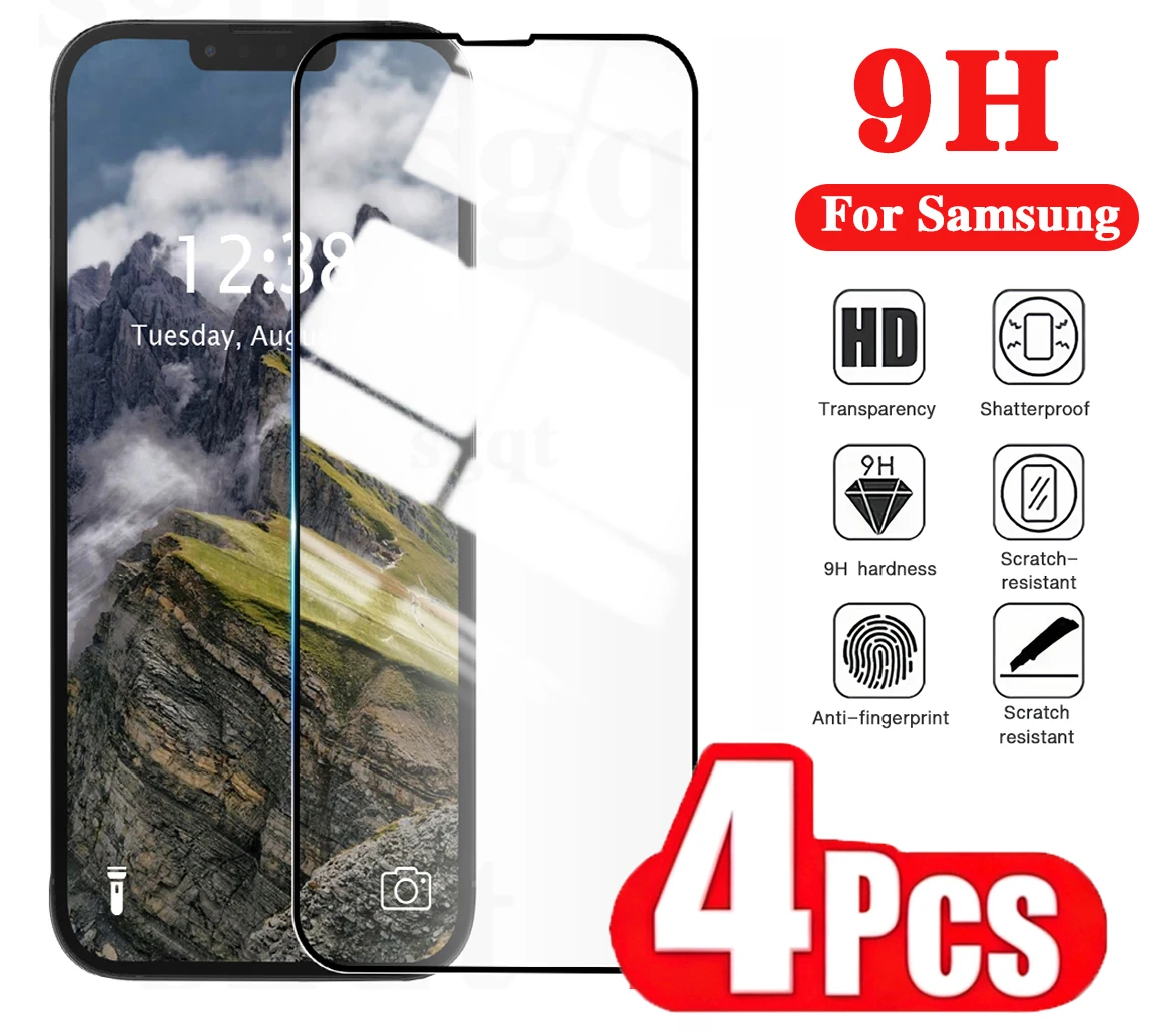 4PCS HD Screen Protector Film For Samsung A55 A54 A53 A52 A36 A35 A34 A56 A37 A17 A16 A15 A14 A07 A04S S24 S23 FE Tempered Glass