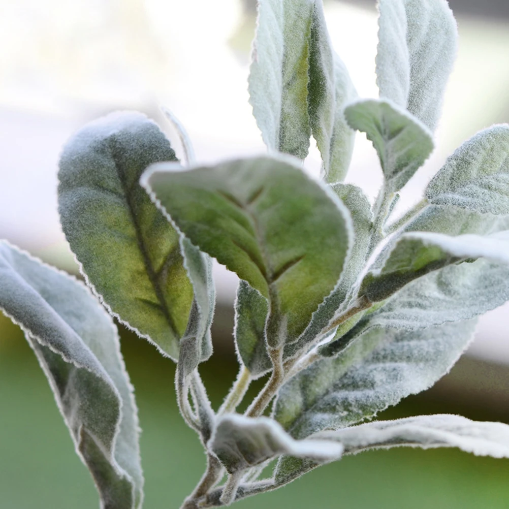 

5pcs Lifelike Rabbit Ear Artificial Leaves Decorative Leaves For Home Wedding Party Garden Decor Bookshelf Living Room Desktop
