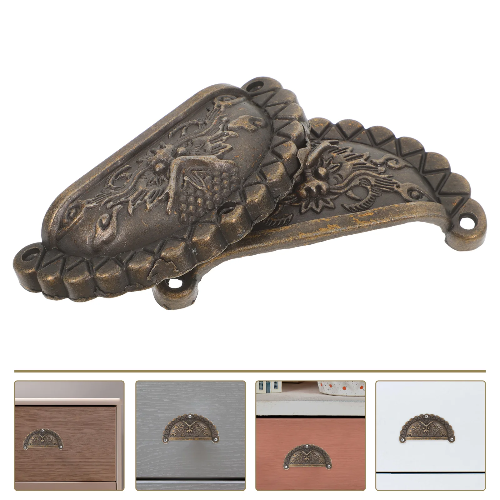 

2Pcs Rustic Lion Head Cabinet Pull Vintage Dresser Drawer Handle Durable Wardrobe Door Handles Dresser Handles