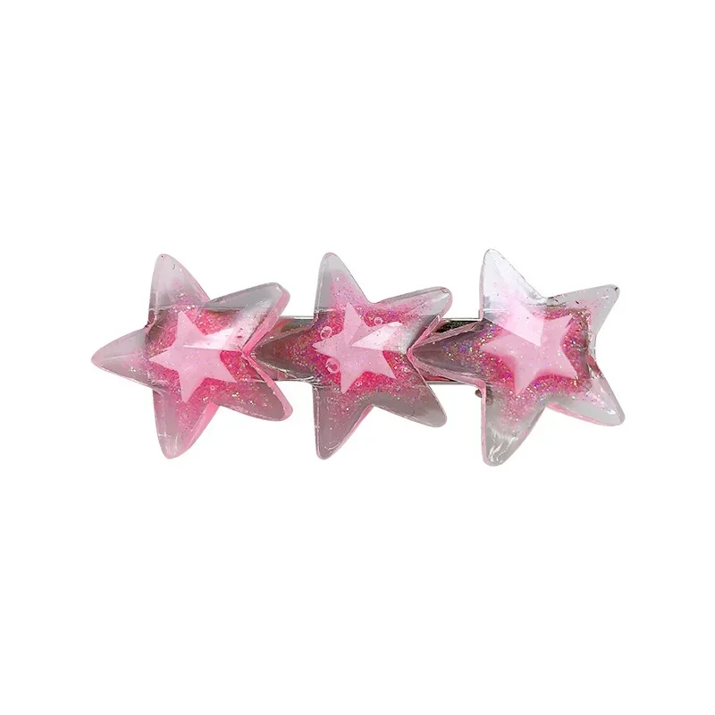 1pc/set New Y2K Hairpin Shiny Star Hair Clip Summer Fashion Cute Bear Bobby Pin Hair Accessories for Women Cool Girls Headwear