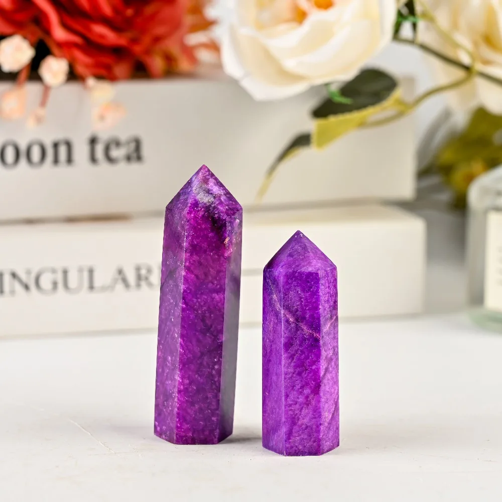 Artificial Purple Moonstone Crystal Tower Ldeal for Home Decor Gift Giving Bohemian Style Single