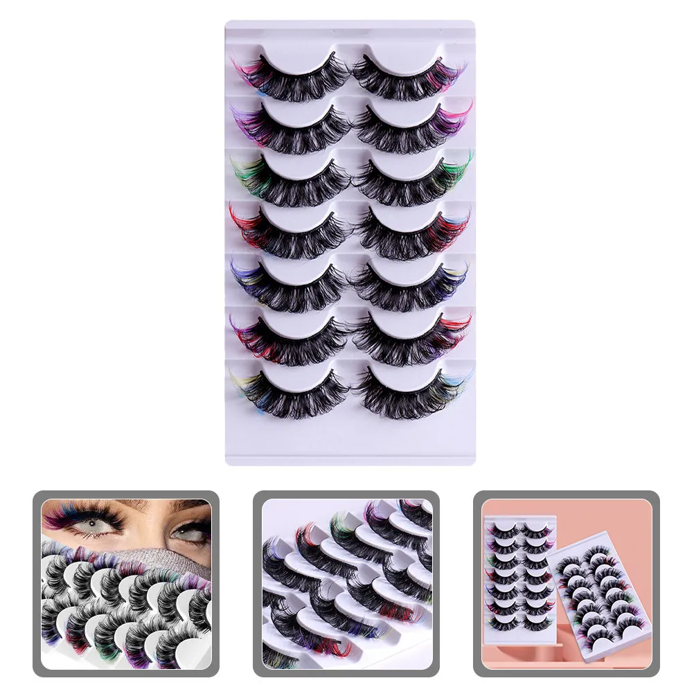 

7Pairs Curl Lash Clusters Color Eyelashes Makeup Artists False Lashes Colored Eyelashes Individual Cluster Cluster Lashes