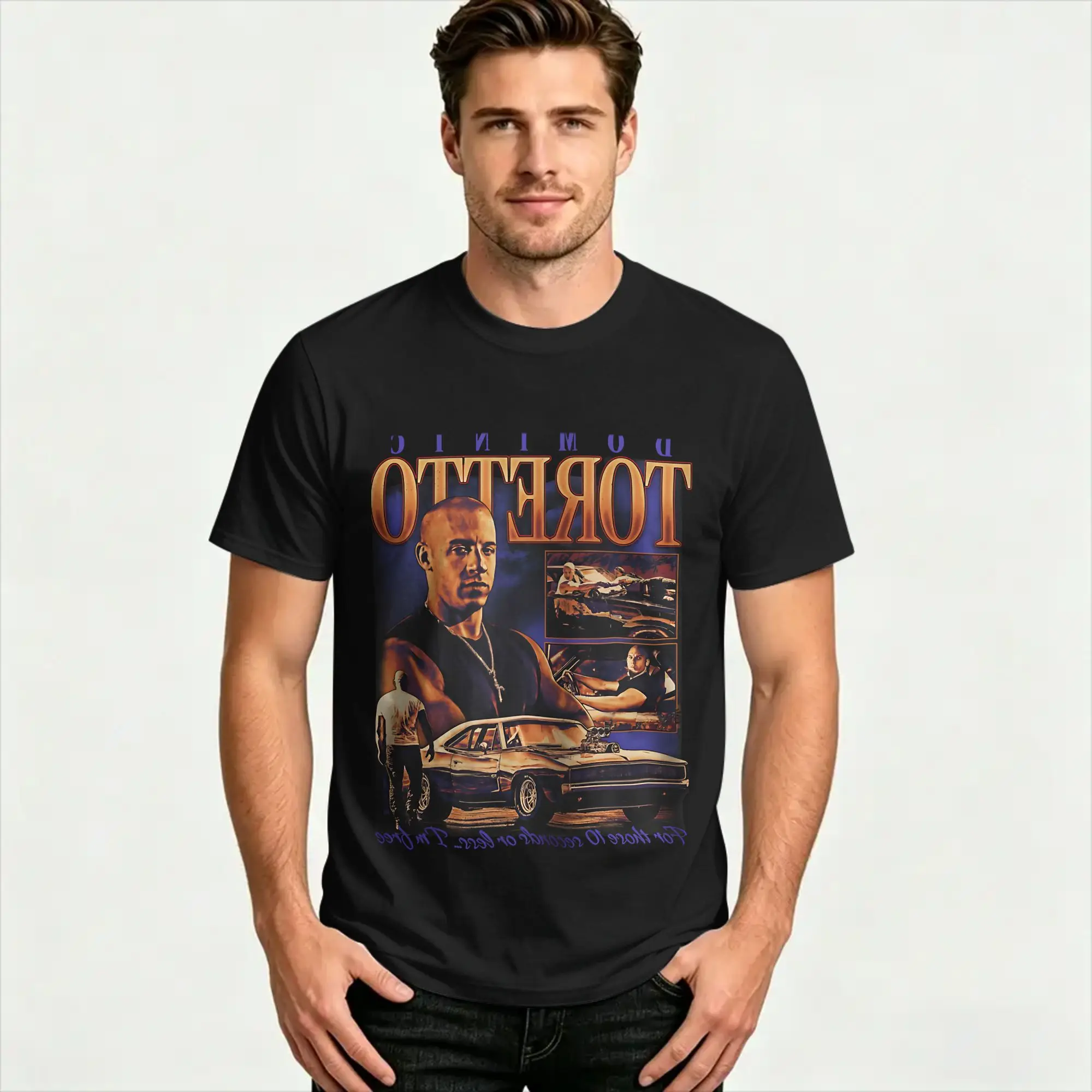 Men's T-Shirt Dominic Toretto Racing Fan T-Shirts Harajuku  Summer Tees Y2K Funny Cotton Tops Plus Size 5XL