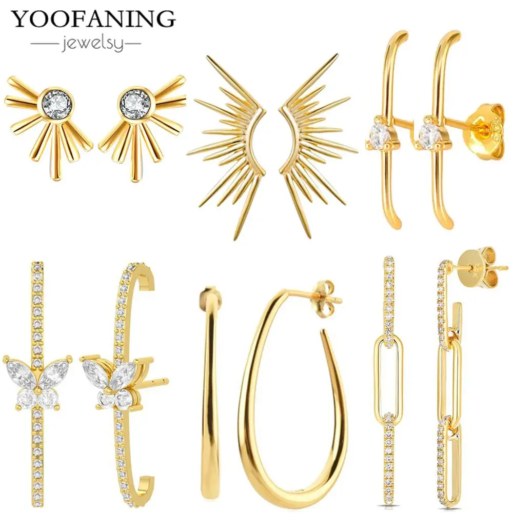 

925 Sterling Silver Ear Needle High End Luxury Gold Earrings Unique Series Design Fashion Earrings for Women Jewelry Gift Patty