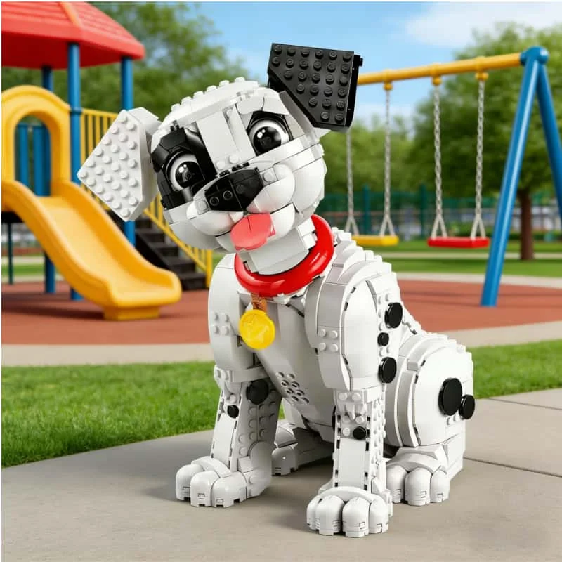 

2025 Nueva caricatura 101 cachorro dálmata creativo modelo de bloques de construcción juguete regalo educativo para niños