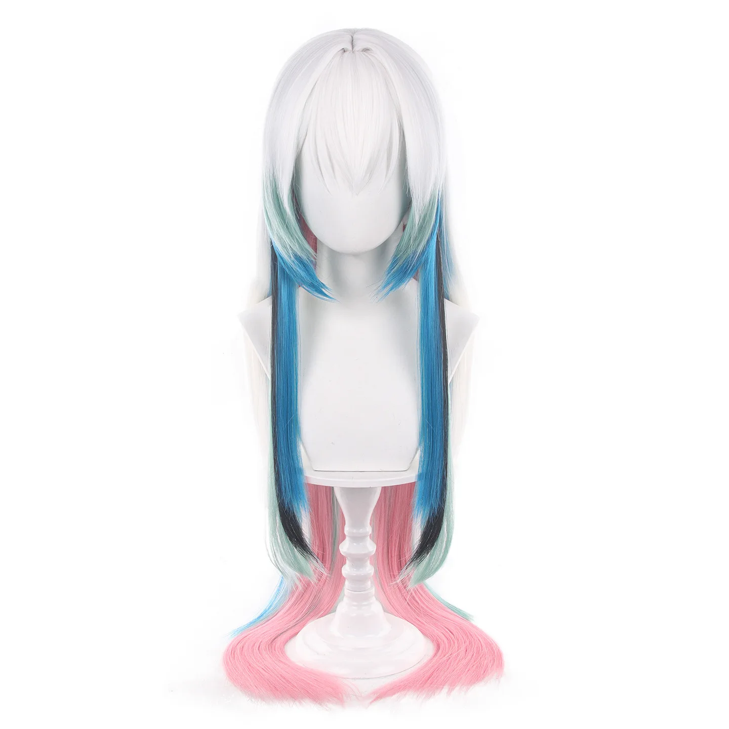 Synthetic Layered Gradient Wig Cosplay Hair Heat Resistant Fiber Wigs for Anime Arknights Party Halloween Roleplay