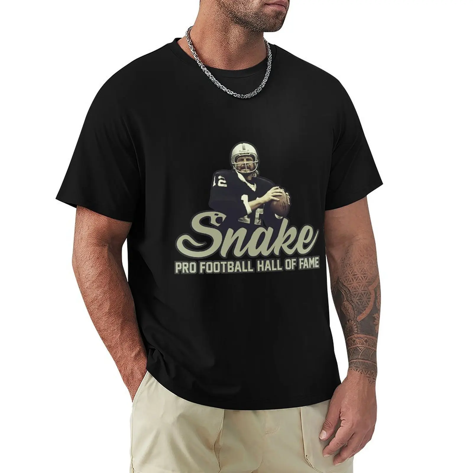 

Raiders T-ShirtSnake_ Ken Stabler HOF T-Shirt sports fans T-shirts oversize mens designer t shirt