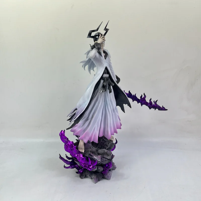 ฟิกเกอร์อิจิโกะ บลีช ขนาด 31-33 ซม. รูปแบบฮอลโลว์ไวท์ฮอร์นด์และมุเก็ตสึ วัสดุพีวีซี ของสะสมตกแต่งโต๊ะทำงาน ของขวัญสำหรับแฟนคลับ