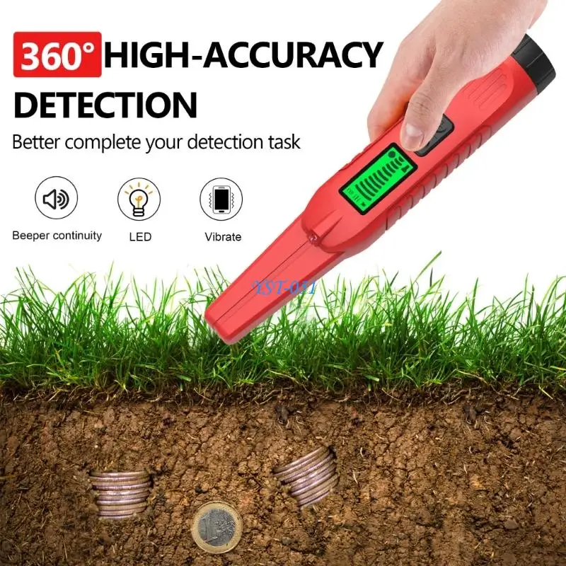 

E15A 360 Degree Metal Detector Adjustable Sensitivity Small Design for Narrow Space