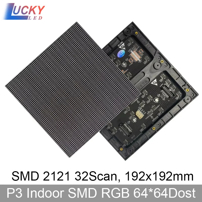 P3 Indoor 64*64 Pixels 3mm Pitch RGB Full-Color LED Matrix Panel 192x192 mm SMD LED Display Module