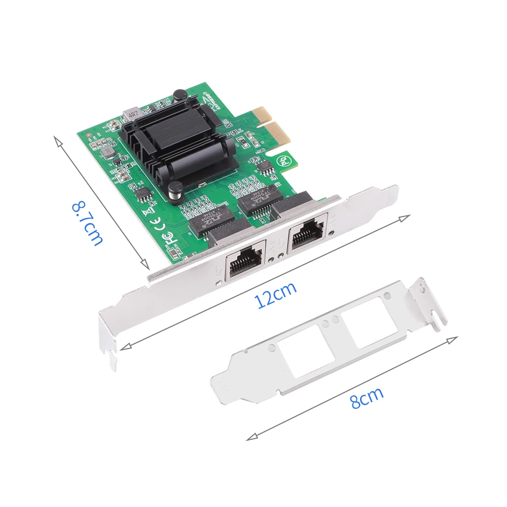 1G PCIE 1X กิกะบิตเครือข่ายเซิร์ฟเวอร์พอร์ตคู่2 * พอร์ต RJ45การ์ดอะแดปเตอร์แลน10/100/1000Mbps อีเธอร์เน็ตคอนโทรลเลอร์สำหรับเดสก์ท็อป