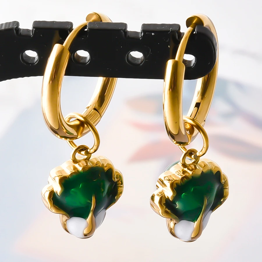 316 Edelstahl Stereoskopische Kawaii Enten-Erdbeer-Kirsch-Paprika Hängeohrringe für Damen und Herren Schmuck Piercing Geschenk – Detail 13
