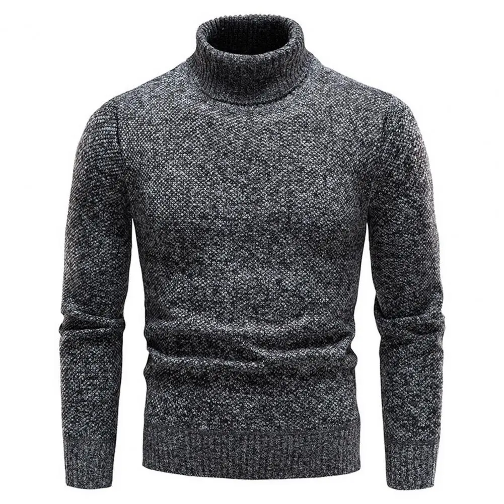 Suéter de Cuello medio alto para hombre, suéter de punto, cálido, ajustado, elegante, acogedor, Otoño e Invierno
