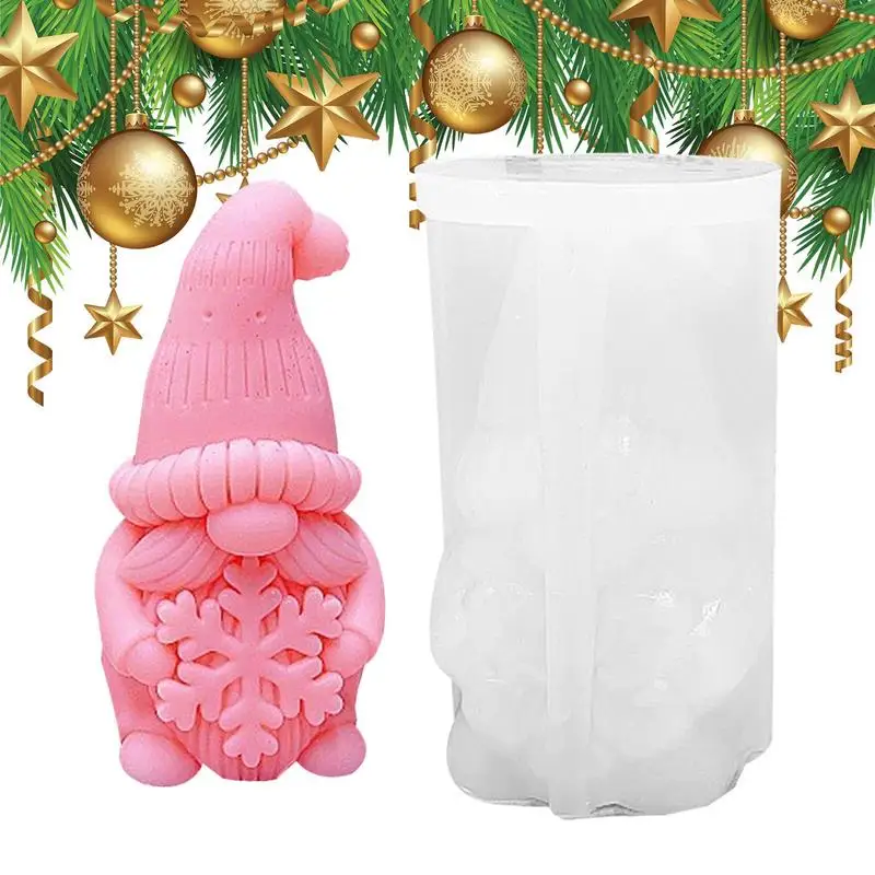 NEW Dwarf Christmas Tree Candle Moulds Hold Snowflake Santa Claus Gypsum Soap Silicone Molds Human Chocolate Gift Party Decor