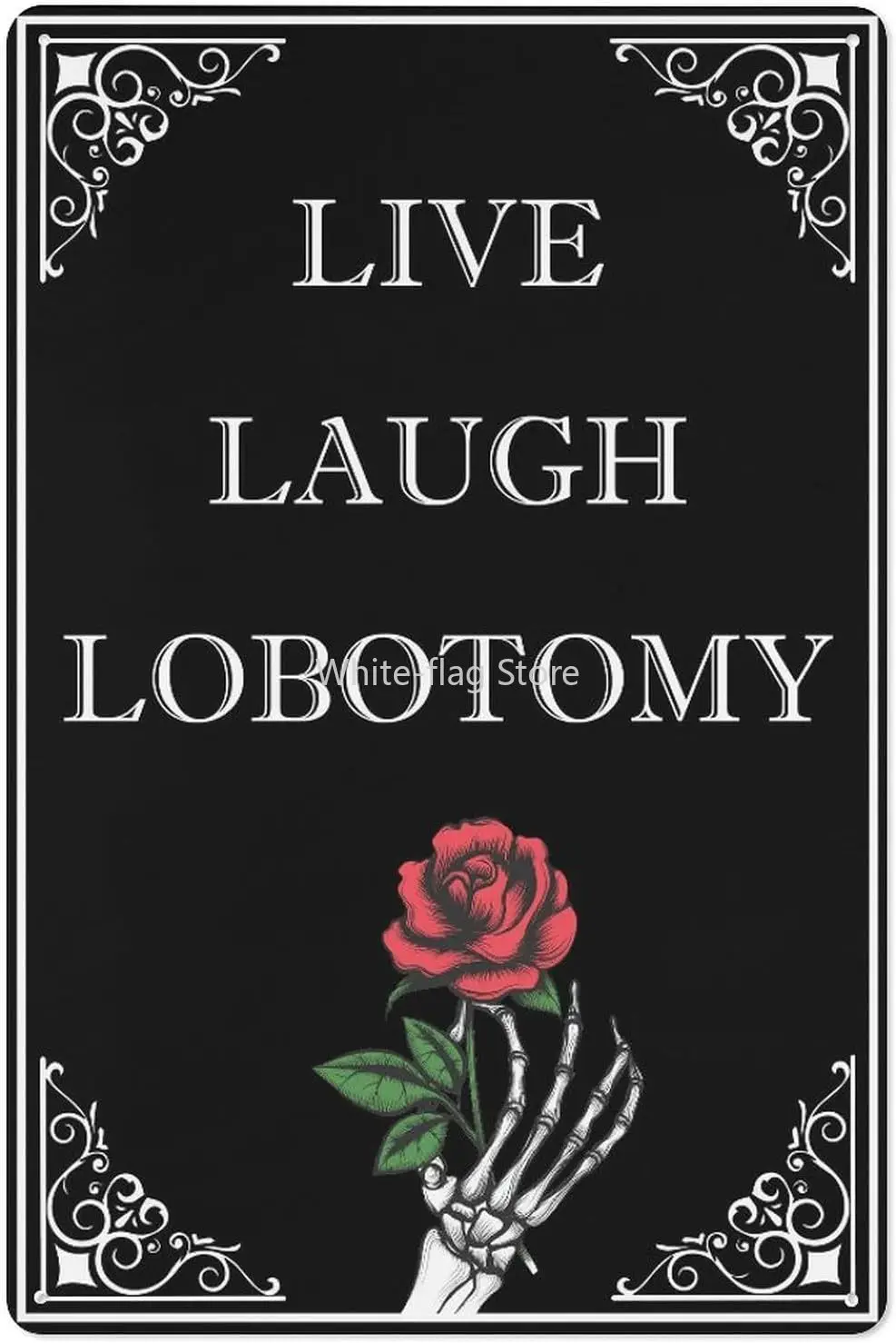 

Live Laugh Lobotomy Metal Sign Vintage Spooky Tin Signs Gothic Halloween Decorations Signs for Home Cafe Bar 8x12