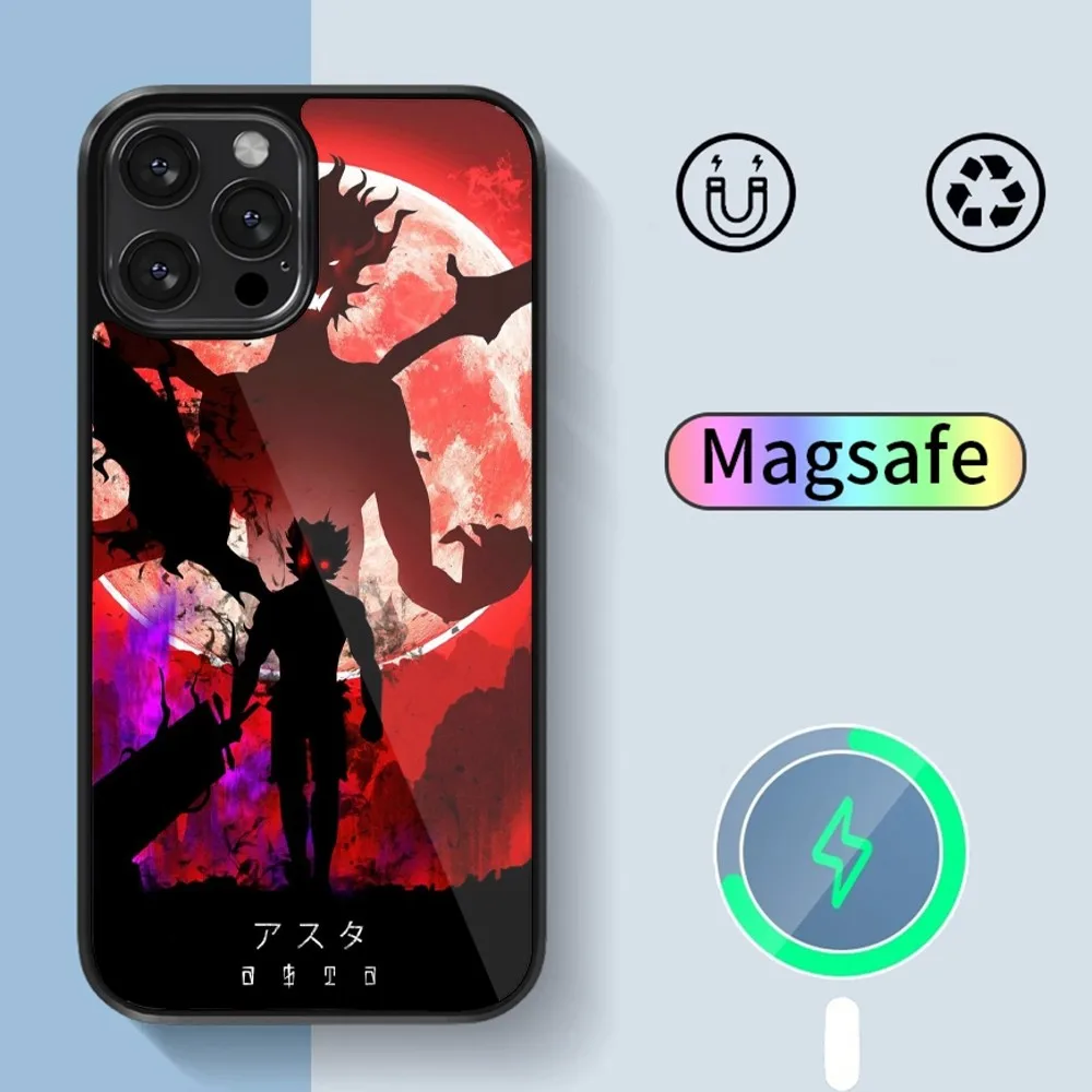 Bilibili Cartoon Black Clover Phone Case For iPhone 14 13 12 11 15 Pro Max Plus Magsafe Magnetic Cover