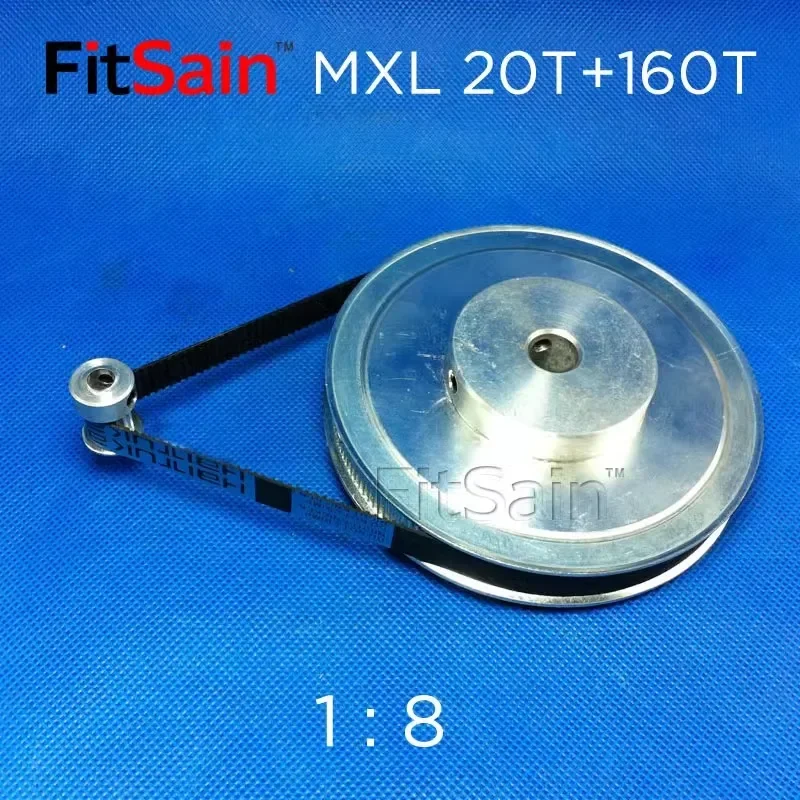 FitSain MXL belt width 10 synchronous wheel 20 teeth+160 teeth 1 to 8 stepper motor pulley gear reduction