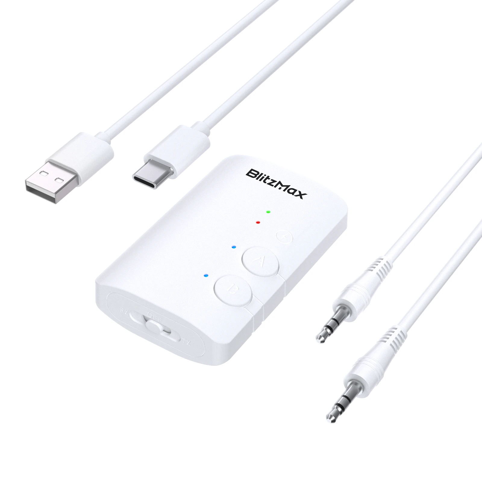 

BlitzMax BM-LE505 Transmitter Receiver bluetooth V5.2 Adaptive HiFi Sound Wireless Adapter for Speaker Computer TV