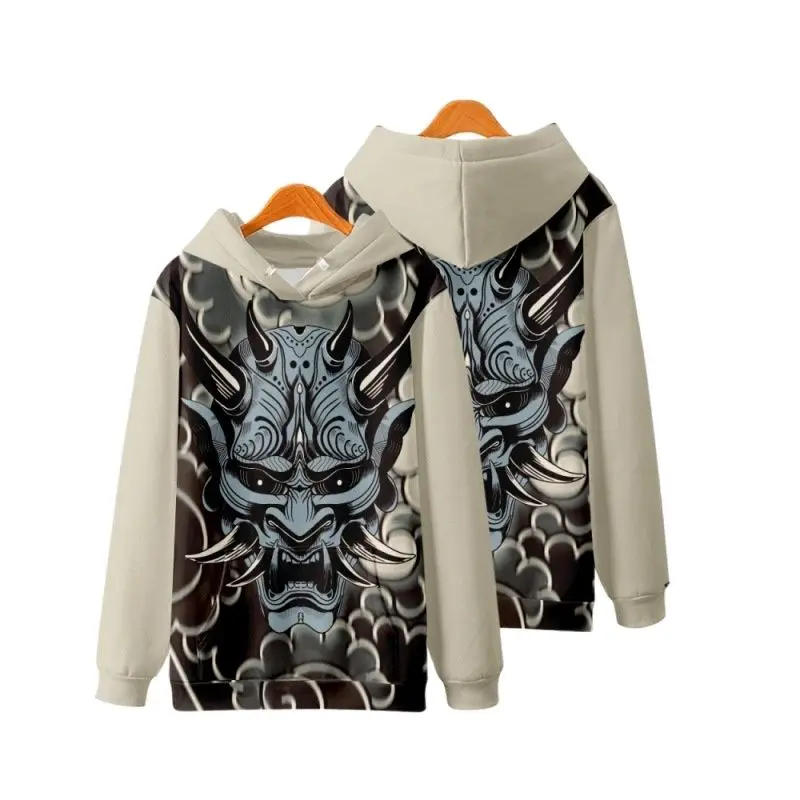 

Autumn Fashion Cartoon Demon Printed Long Sleeve Hoodies Sweatshirt Casual Men Pullover Harajuku