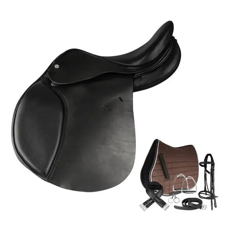 Cowhide obstacle saddle, saddle, full set