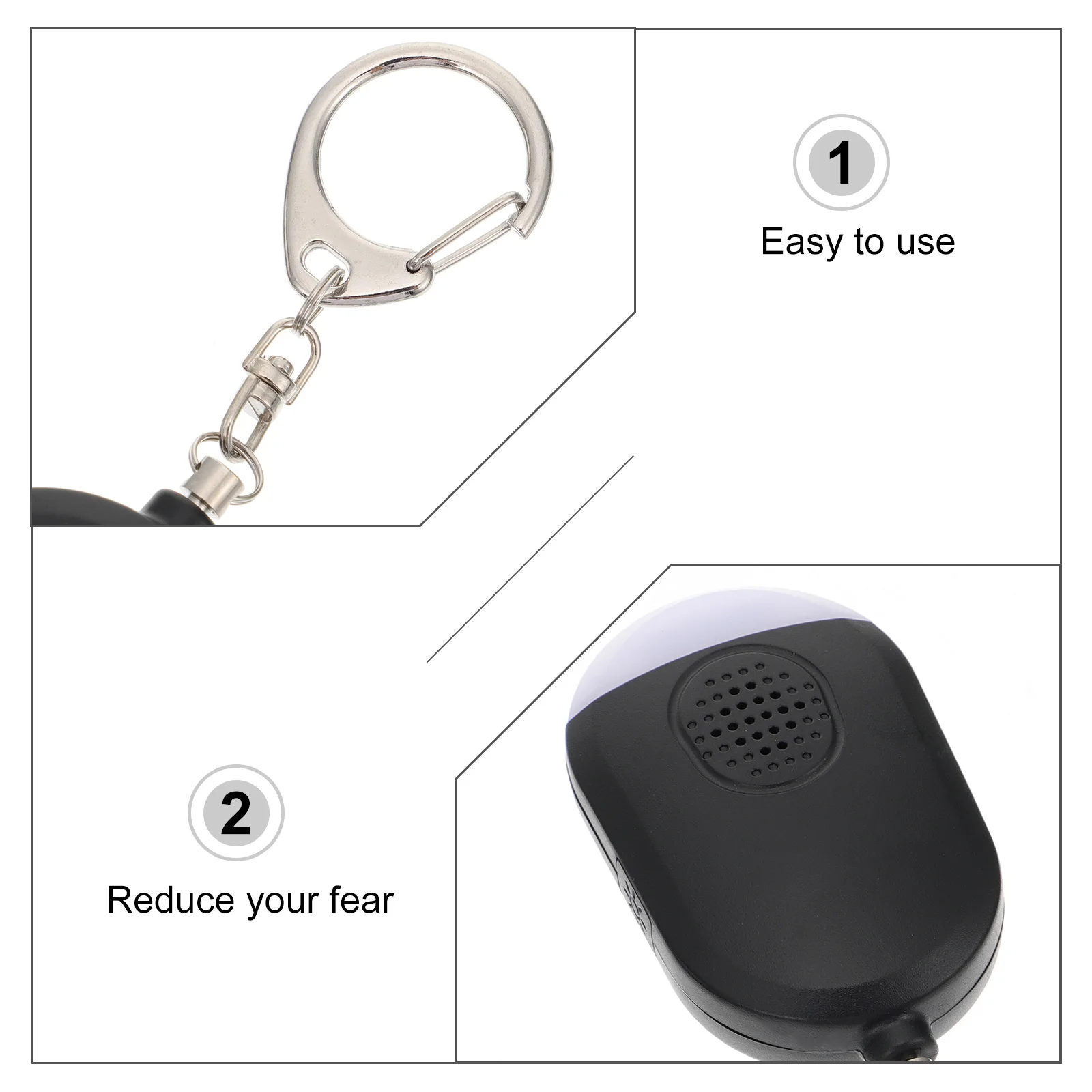 1Pcs Compact Women Emergency Alarm with LED Light for Safety Protection Outdoor Activities Night Running Walking Dog