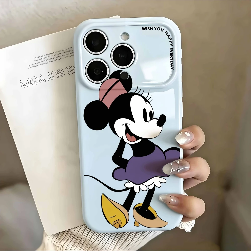 Disney Mickey Minnie Anime For Apple iPhone 17 16 15 14 13 12 Mini 11 Pro Max Bubble Heart Cover Funda Silicone Soft Phone Case view 4