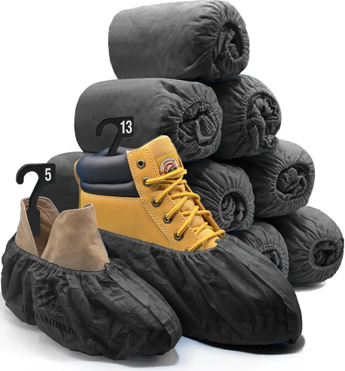 

Disposable Shoe Covers XL, Heavy Duty Non Slip Booties for Indoor Outdoor Use, Water Resistant, Fits Men 13 Women 15