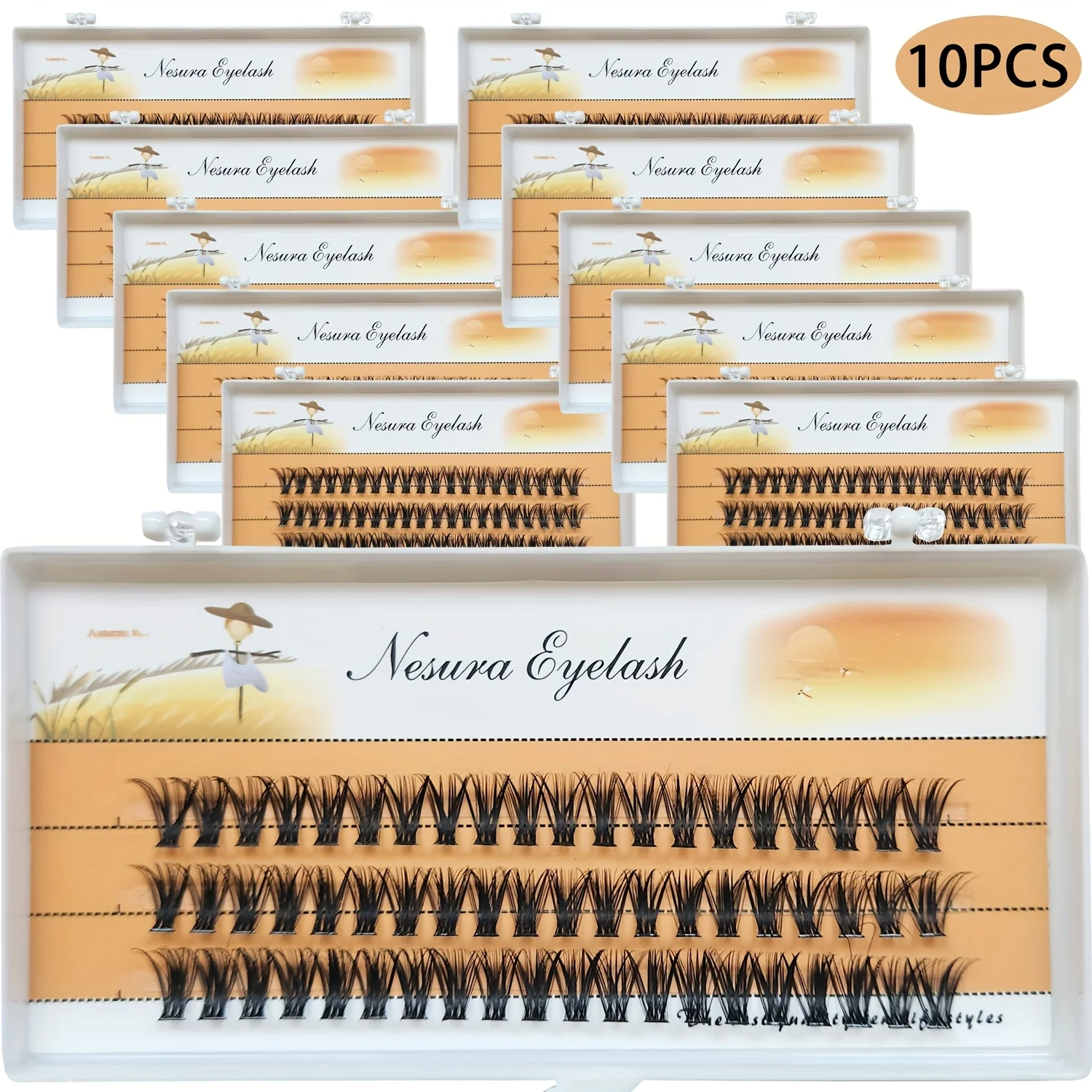 40D Wimpern 10 Box Set Mix Länge Wimpernverlängerungen Natürliche weiche falsche Wimpern Faux Nerz Großhandel