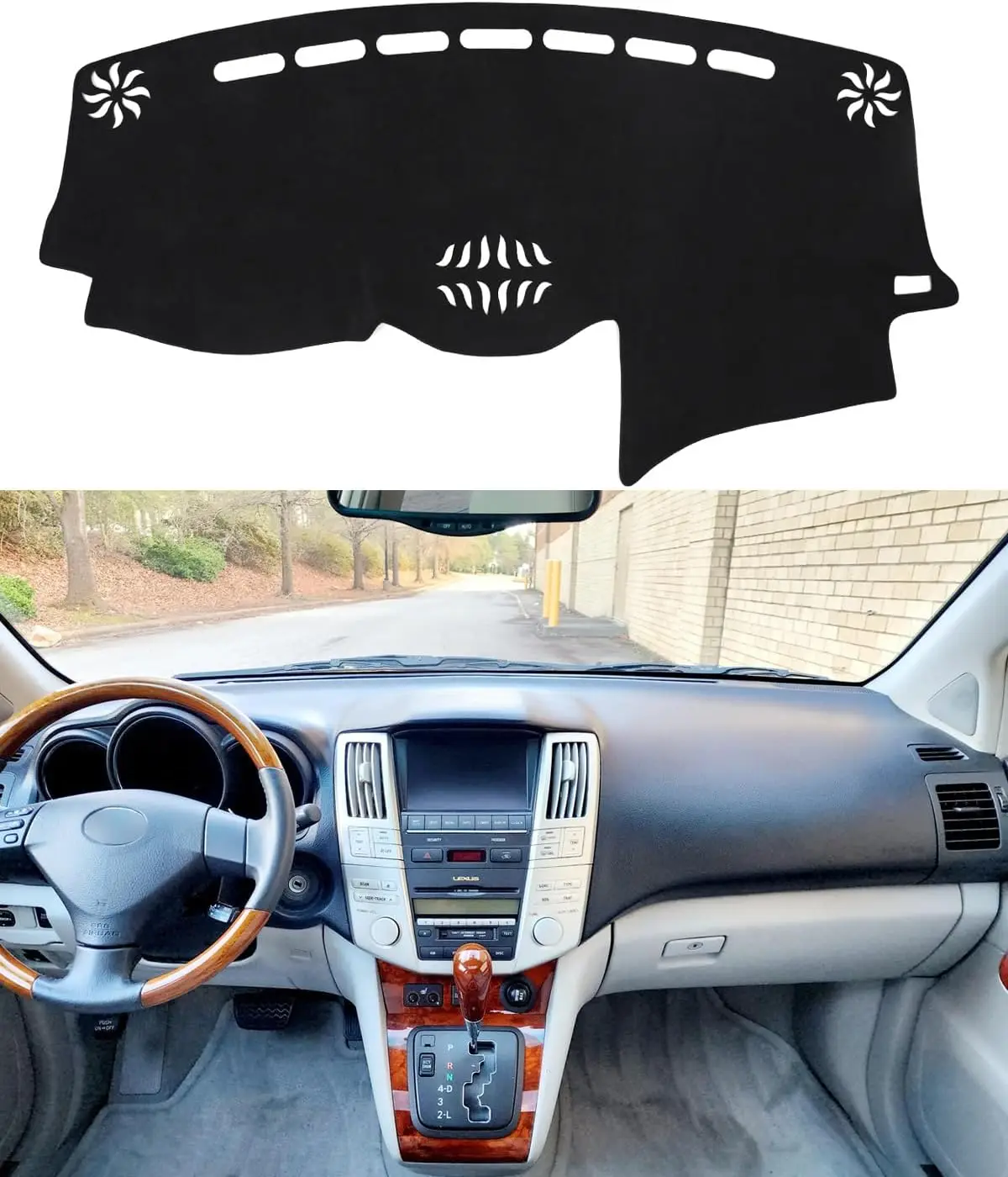 Dash Cover for Lexus RX RX330 2004-2006/RX350 2007-2009/RX400h 2006-2008 Accessories Black Flannel Dashboard Cover Mat Car Dashb