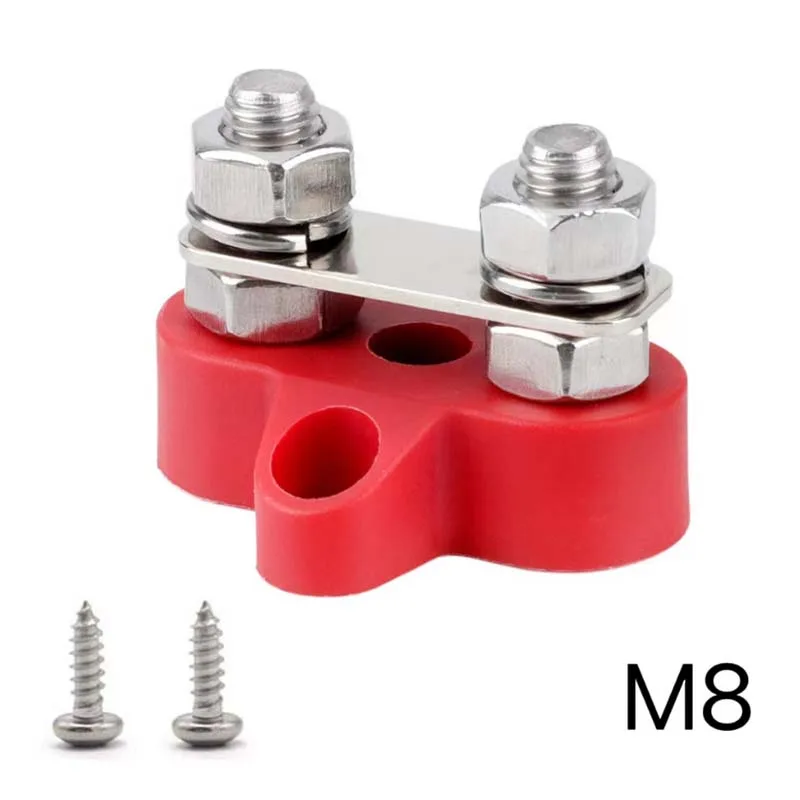 M6 M8 48V Anschlussblock Busbar 5/16 Zoll Klemmenblock Isoliert Dual Hochleistungs-Stromverteiler Plus-/Minus-Pol RV – Detail 3
