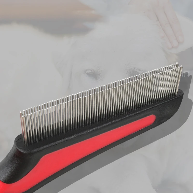 مشط احترافي للعناية بالحيوانات الأليفة من الفولاذ المقاوم للصدأ للكلاب والقطط أداة تهذيب الحيوانات الأليفة فعالة لإزالة البراغيث #4