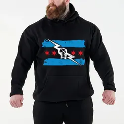 2024 Autumn/Winter New Famous Wrestler Return of CM Punk Men's Black Hoodie Street Sports Casual Pullover