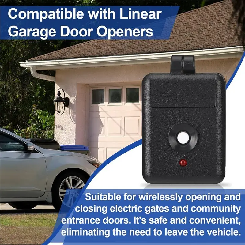 ABKQ-Control remoto para abridor de puerta de garaje, paquete de 3 llaveros de 1 canal para unidad miniatura lineal DNT00026, Delta-3 de 310Mhz y 12V