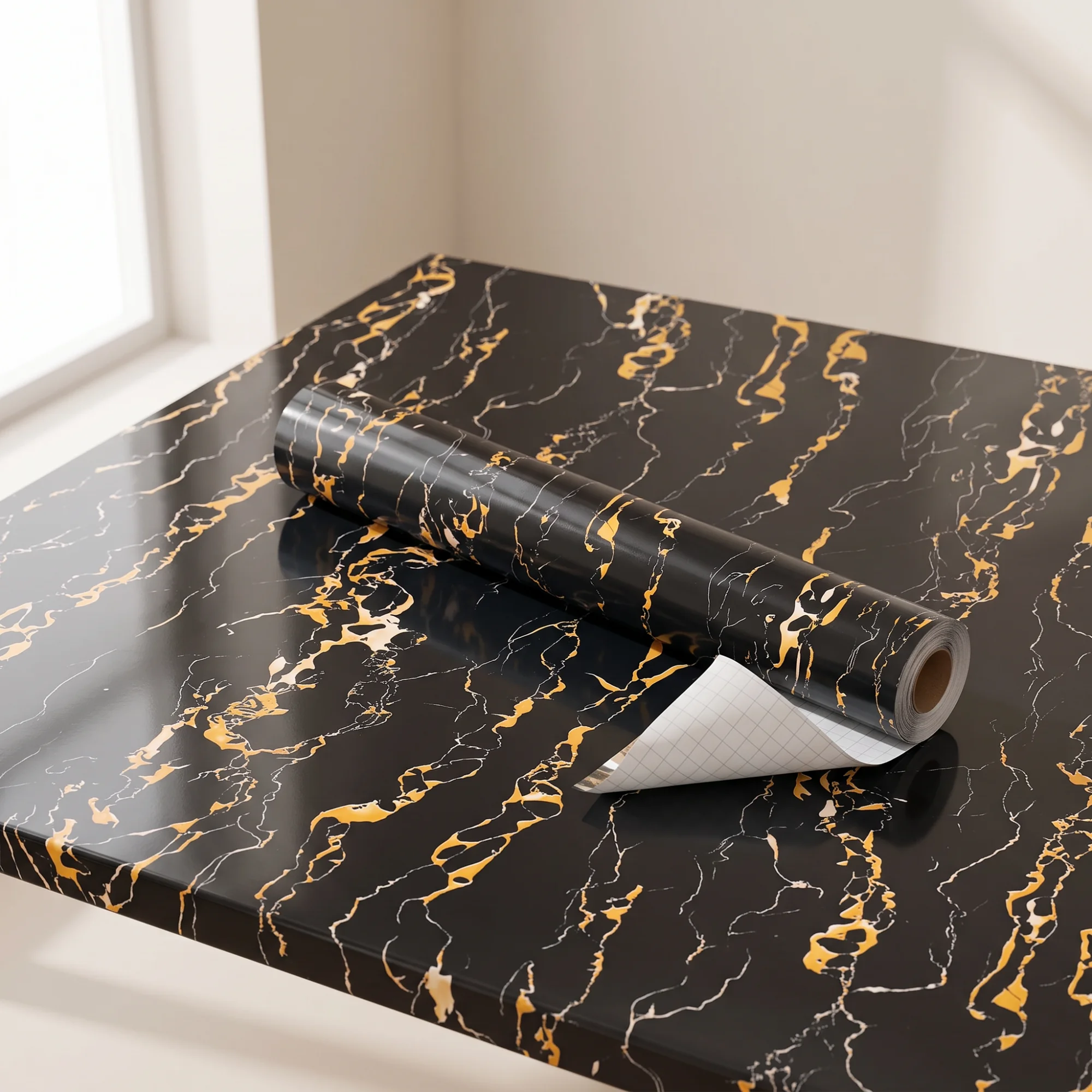 5M Marble Peel and Stick Contact Paper Waterproof Oilproof Self Adhesive Wallpaper to Cut for Kitchen Countertops Room Decor