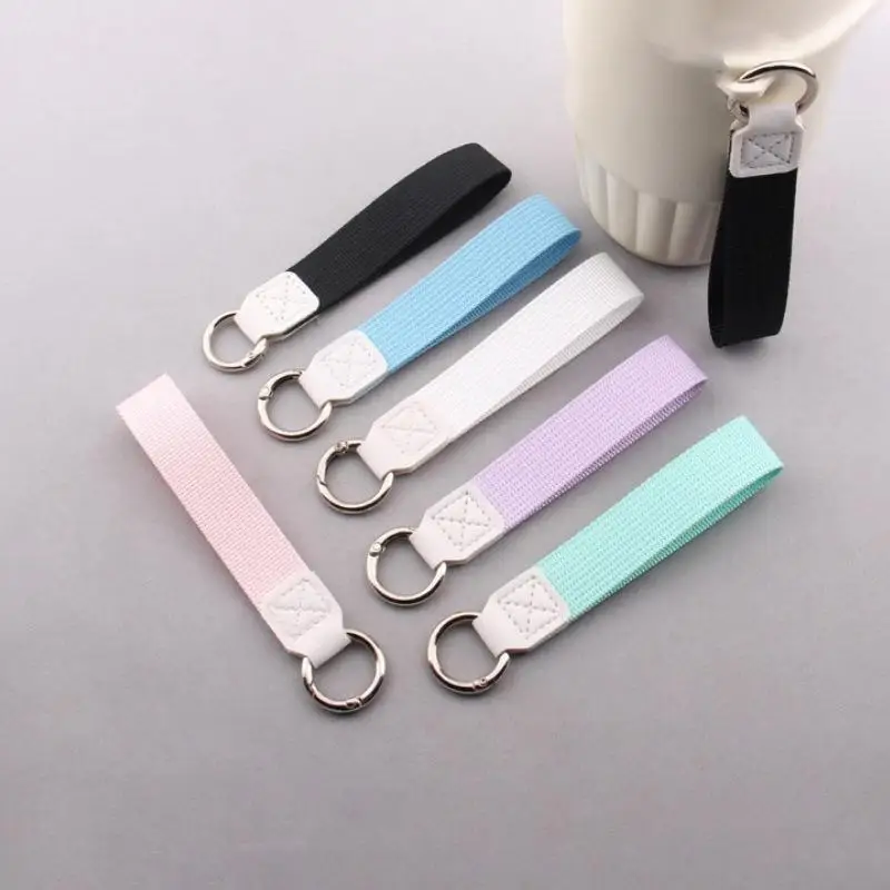Fashion Canvas Key Ring Lanyard Lightweight Weave Strap Pendant for Bag Car Key School Office Use Accessories