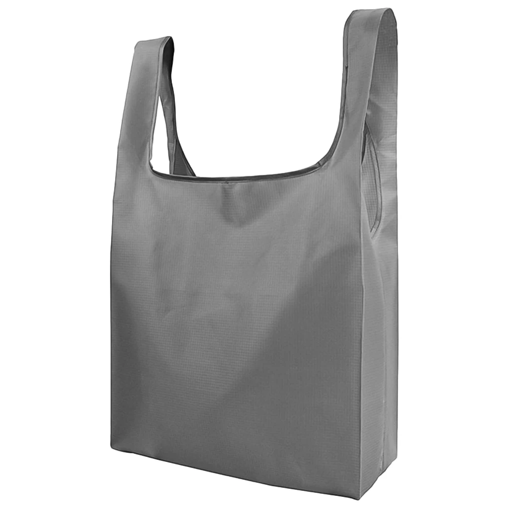 

Oxford Fabric Shopping Bag Washable Reusable Grocery Bag Foldable Portable Square Storage Pouch For Home Beach Travel Grey