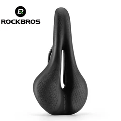 ROCKBROS Bicycle Saddle Shock Absorbing Racing Saddle Breatheable Hollow Bicycle Cushion Seat Rainproof Foam Cycling Bike Seat